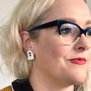 Erstwilder Ghost Ripple Stud Earrings - White AP1EE13