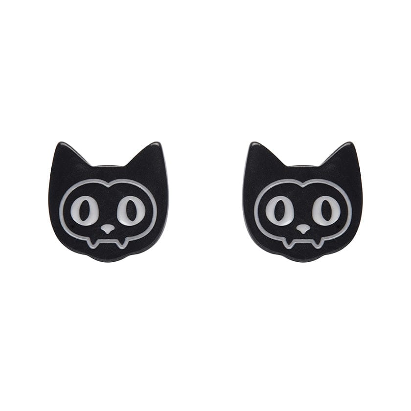 Erstwilder Cat Ripple Stud Earrings - Black AP1EE15