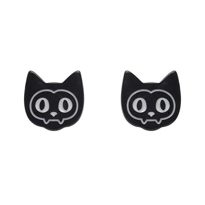 Erstwilder Cat Ripple Stud Earrings - Black AP1EE15