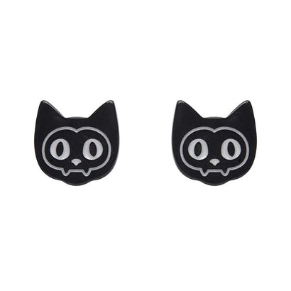 Erstwilder Cat Ripple Stud Earrings - Black AP1EE15