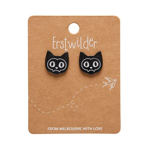 Erstwilder Cat Ripple Stud Earrings - Black AP1EE15