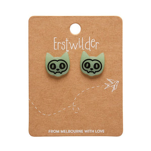 Erstwilder Cat Glow in the Dark Stud Earrings - Green AP1EE16
