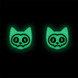 Erstwilder Cat Glow in the Dark Stud Earrings - Green AP1EE16