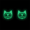Cat Glow in the Dark Stud Earrings - Green