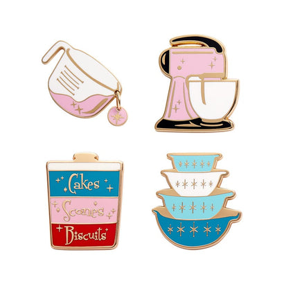 Erstwilder Vintage Kitchen Enamel Pin Pack - 4 Piece AQ1EPX01