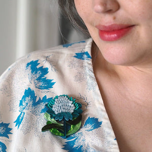 Erstwilder Mythical Blue Waratah Brooch AR1BH09