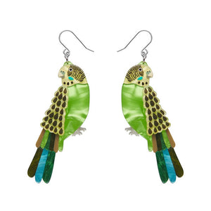Erstwilder Flossie the Budgie Drop Earrings AR1EG03