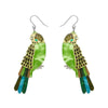 Flossie the Budgie Drop Earrings