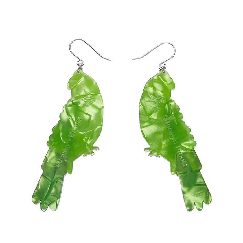 Green plastic deals earrings