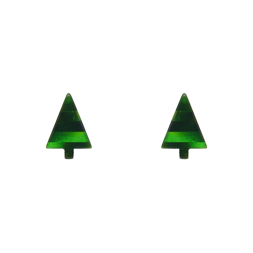 Erstwilder Christmas Tree Stripe Glitter Stud Earrings - Green AS1EE02