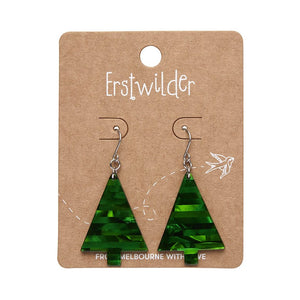 Erstwilder Christmas Tree Stripe Glitter Drop Earrings - Green AS1EE01