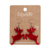 Reindeer Ripple Drop Earrings - Red