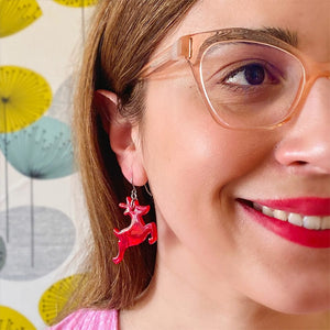 Erstwilder Reindeer Ripple Drop Earrings - Red AS1EE03
