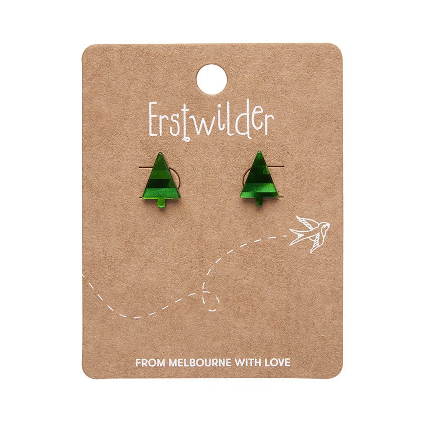 Erstwilder Christmas Tree Stripe Glitter Stud Earrings - Green AS1EE02