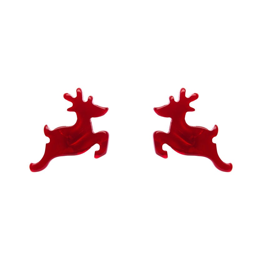 Erstwilder Reindeer Ripple Stud Earrings - Red AS1EE04