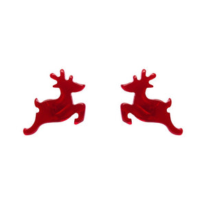 Erstwilder Reindeer Ripple Stud Earrings - Red AS1EE04