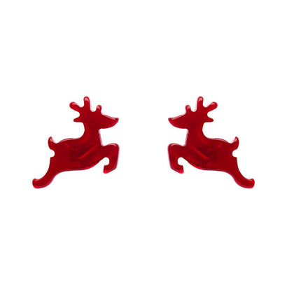Erstwilder Reindeer Ripple Stud Earrings - Red AS1EE04