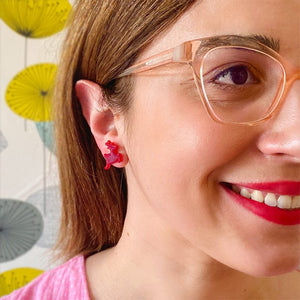 Erstwilder Reindeer Ripple Stud Earrings - Red AS1EE04