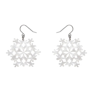 Erstwilder Snowflake Ripple Drop Earrings - White AS1EE07