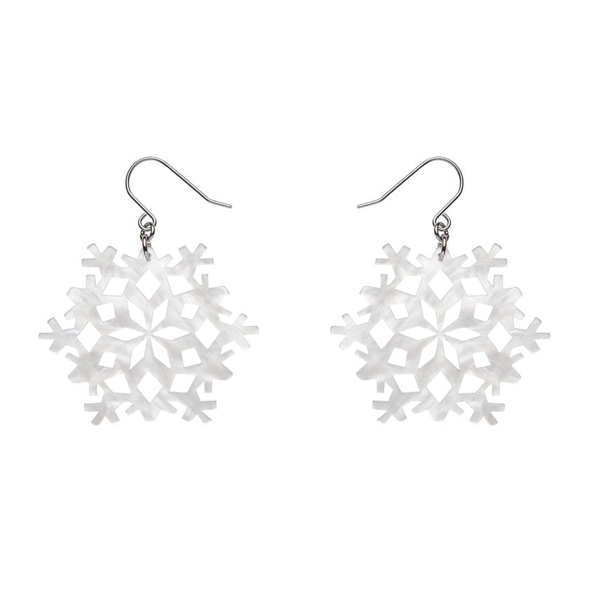 Erstwilder Snowflake Ripple Drop Earrings - White AS1EE07