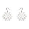Snowflake Ripple Drop Earrings - White