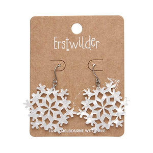 Erstwilder Snowflake Ripple Drop Earrings - White AS1EE07