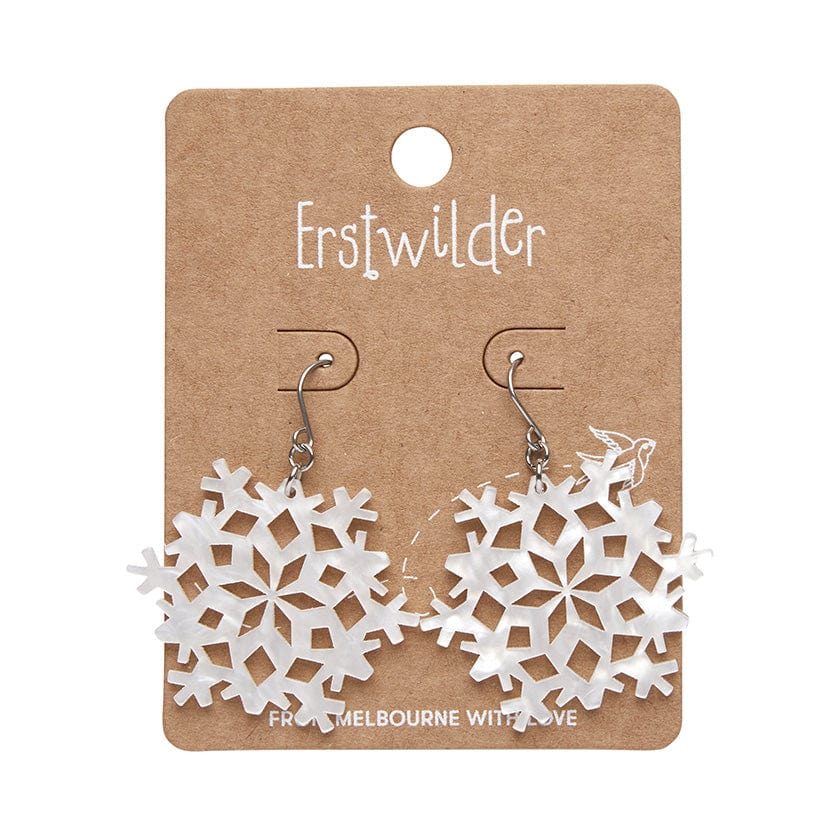 Erstwilder Snowflake Ripple Drop Earrings - White AS1EE07