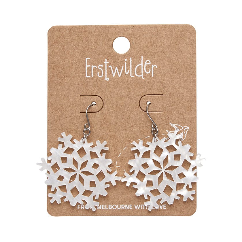 Erstwilder Snowflake Ripple Drop Earrings - White AS1EE07