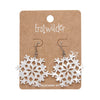 Snowflake Ripple Drop Earrings - White
