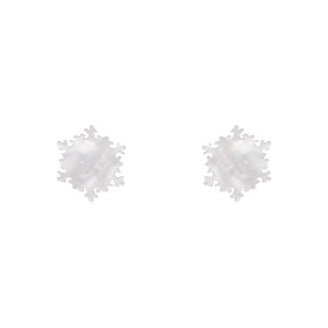 Erstwilder Snowflake Ripple Stud Earrings - White AS1EE08