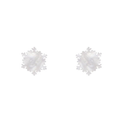 Erstwilder Snowflake Ripple Stud Earrings - White AS1EE08