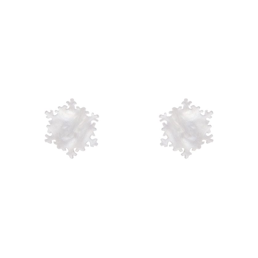 Erstwilder Snowflake Ripple Stud Earrings - White AS1EE08