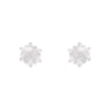 Snowflake Ripple Stud Earrings - White