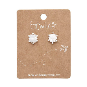 Erstwilder Snowflake Ripple Stud Earrings - White AS1EE08