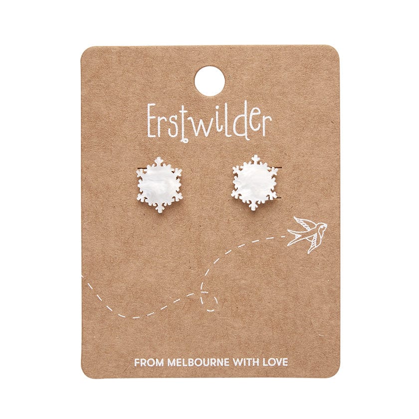 Erstwilder Snowflake Ripple Stud Earrings - White AS1EE08