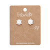 Snowflake Ripple Stud Earrings - White