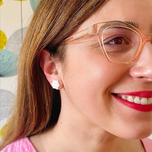 Erstwilder Snowflake Ripple Stud Earrings - White AS1EE08