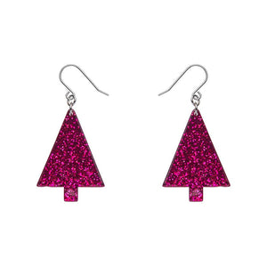 Erstwilder Christmas Tree Fine Glitter Drop Earrings - Pink AS1EE09