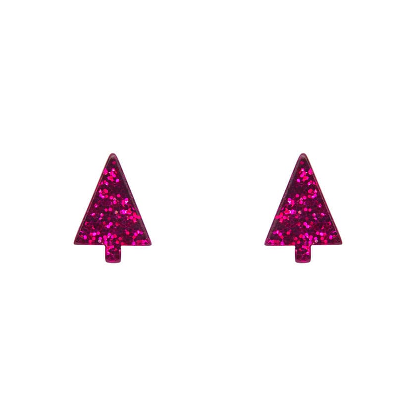 Erstwilder Christmas Tree Fine Glitter Stud Earrings - Pink AS1EE10