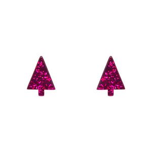 Erstwilder Christmas Tree Fine Glitter Stud Earrings - Pink AS1EE10