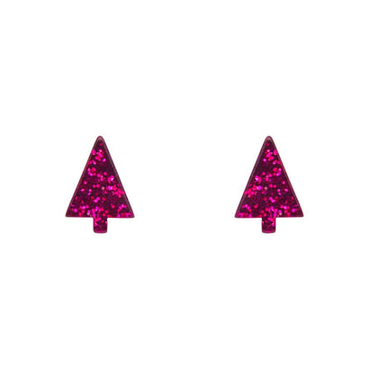 Erstwilder Christmas Tree Fine Glitter Stud Earrings - Pink AS1EE10