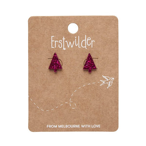 Erstwilder Christmas Tree Fine Glitter Stud Earrings - Pink AS1EE10