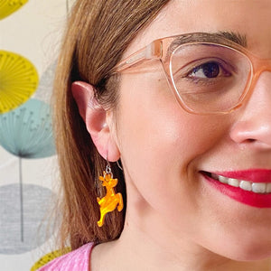 Erstwilder Reindeer Glitter Stripe Drop Earrings - Orange AS1EE11