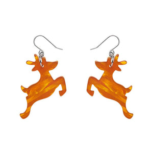 Erstwilder Reindeer Glitter Stripe Drop Earrings - Orange AS1EE11