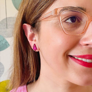 Erstwilder Christmas Tree Fine Glitter Stud Earrings - Pink AS1EE10