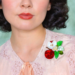 She's Apples Brooch  -  Erstwilder  -  Quirky Resin and Enamel Accessories