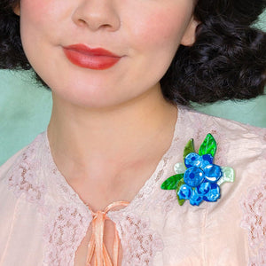 Blueberry Hill Brooch  -  Erstwilder  -  Quirky Resin and Enamel Accessories