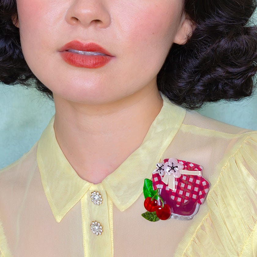 Black Cherry Bounce Brooch  -  Erstwilder  -  Quirky Resin and Enamel Accessories