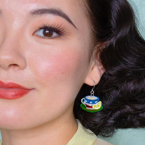 Cuppa Tea Drop Earrings  -  Erstwilder  -  Quirky Resin and Enamel Accessories