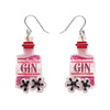 Pink Gin Party Drop Earrings  -  Erstwilder  -  Quirky Resin and Enamel Accessories